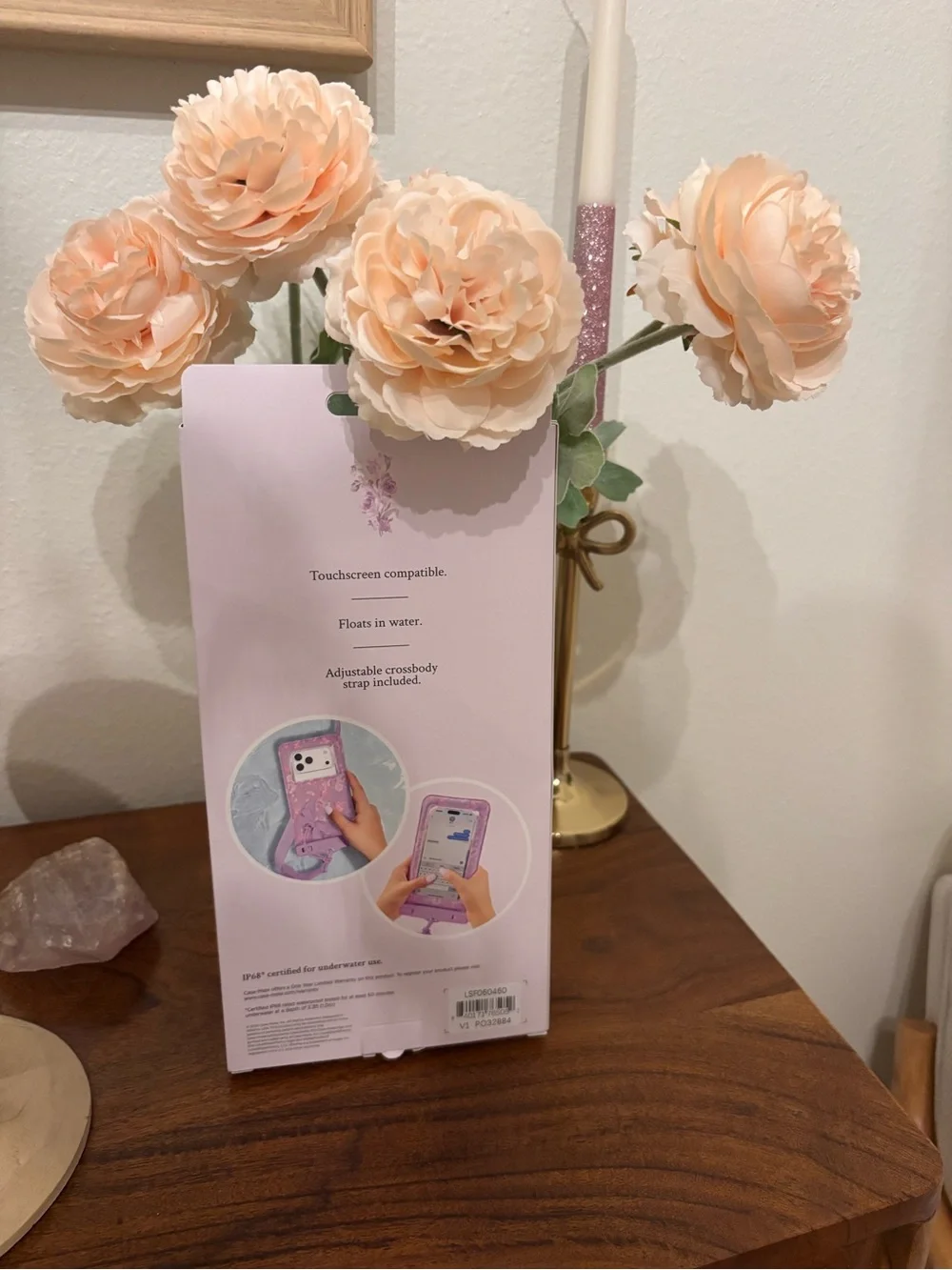 LoveShackFancy Lavender Floral Waterproof Phone Pouch
